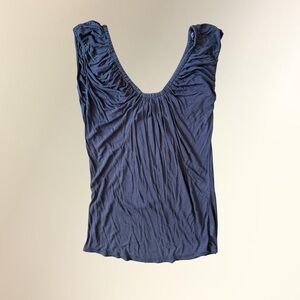 To the Max Navy Ruched Scoop Neck Tank Top